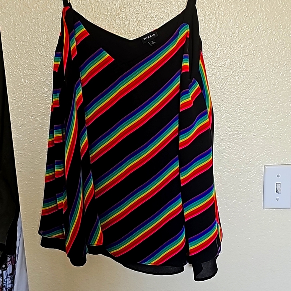Torrid Rainbow Top Size 2